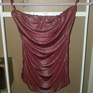 Charolette Russe Shimmery Red Tube Top